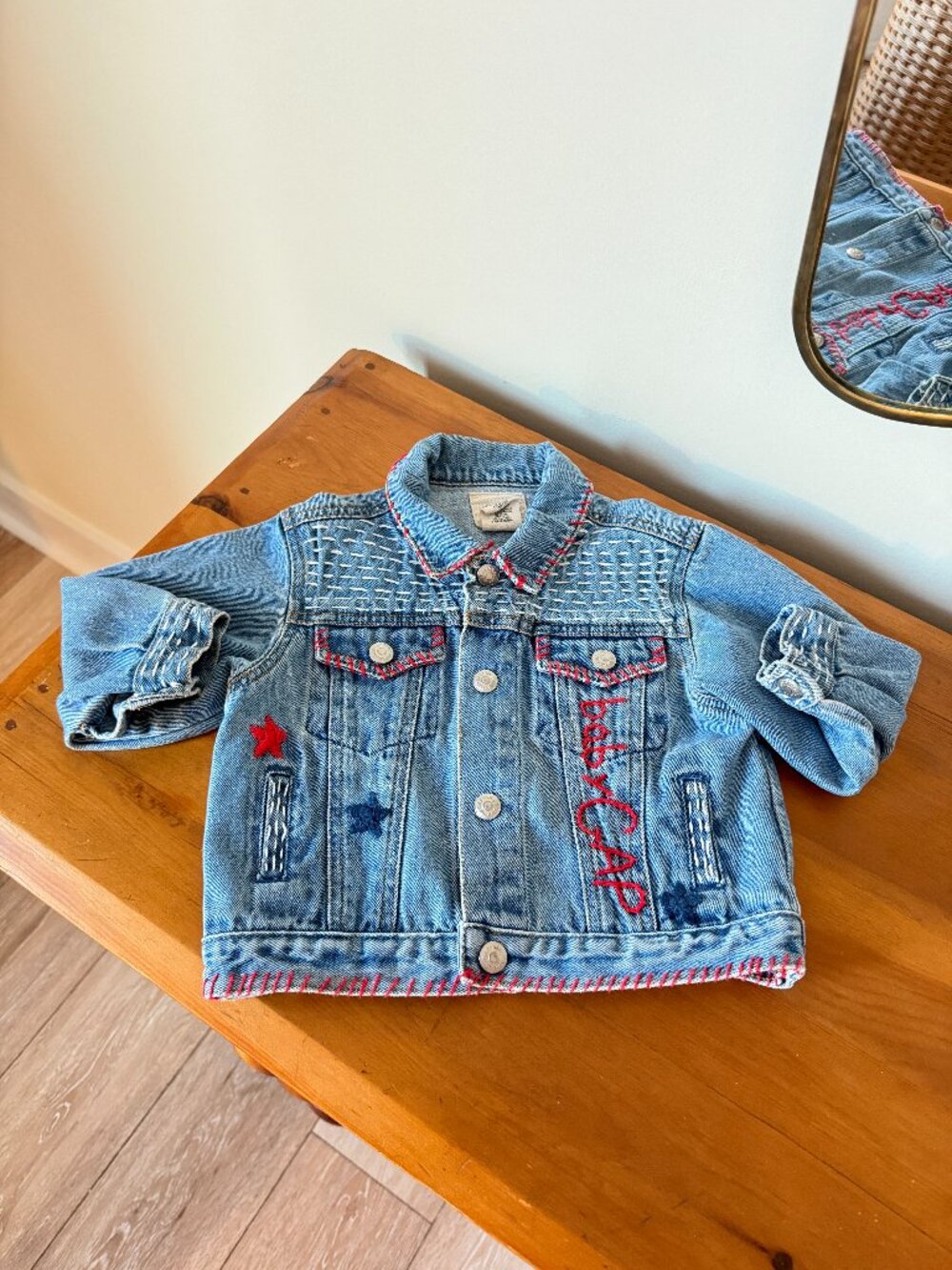 Vintage 90s Baby Gap Embroidered Denim Jacket